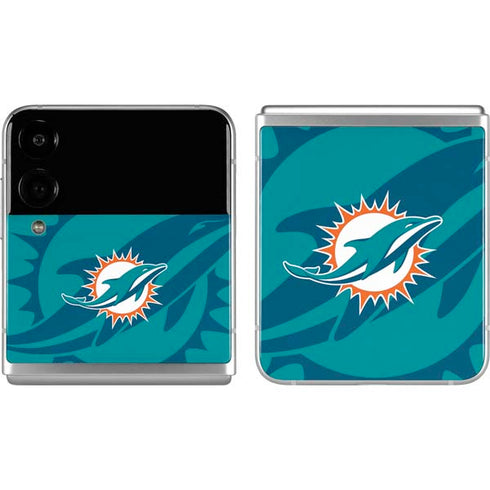 NFL Miami Dolphins Double Vision Galaxy Z Flip4 5G Skin